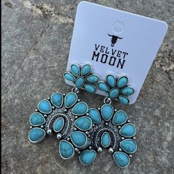 Western Faux Turquoise Earrings