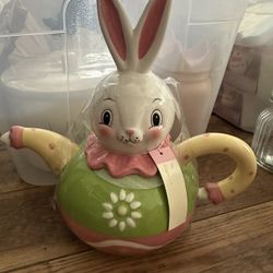 Johanna Parker Carnival Cottage Bunny Teapot 