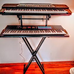 Double Casio Keyboards With Stand
