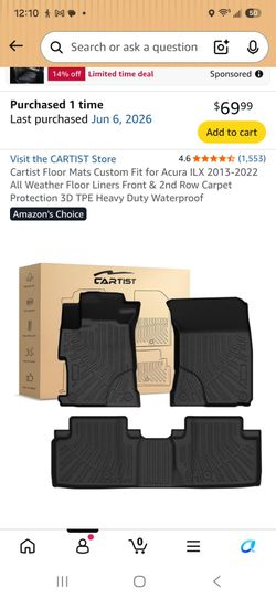Acura weather protection matts