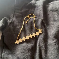 Adjustable cz clover bracelet