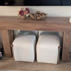 63-Inch Wooden Rectangular Console Table, Sofa Table, Farmhouse Entryway Table. color - (Natural)