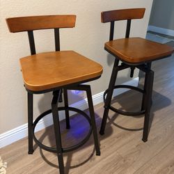 Two Swivel Barstools 