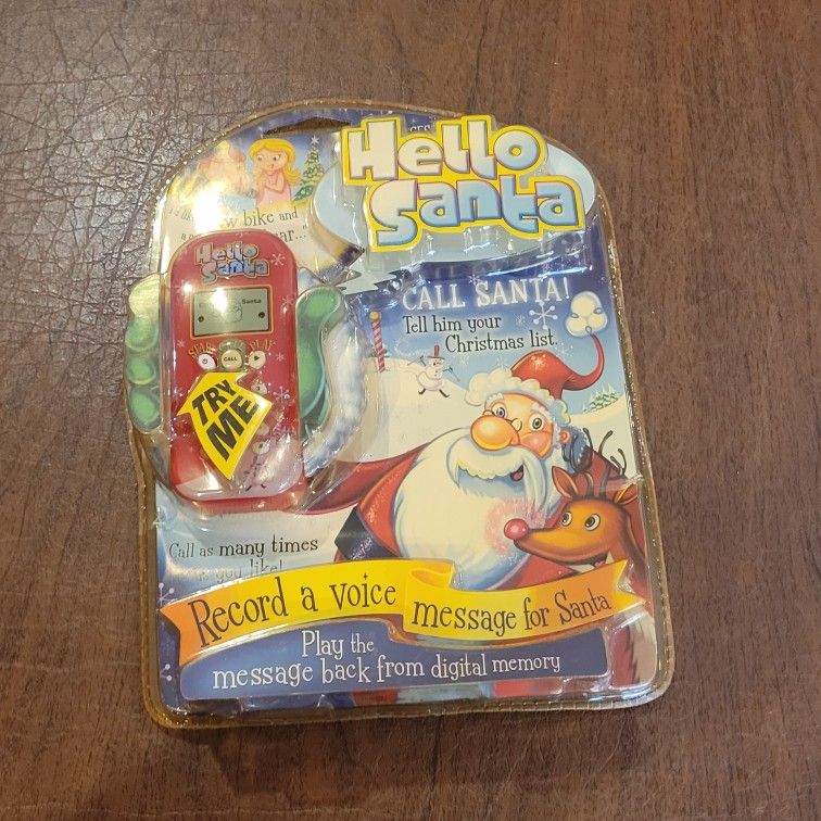 Vintage Christmas Hello Santa "Call Santa" Record a Voice Message for 
Santa!. @2007. New, sealed. Outer seal slightly damaged. see the photos. 
UPC 8