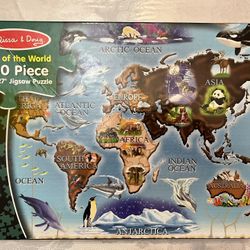 Melissa & Doug 500 Pc jigsaw Puzzle ~ MAP OF THE WORLD ~ 19”x27” 