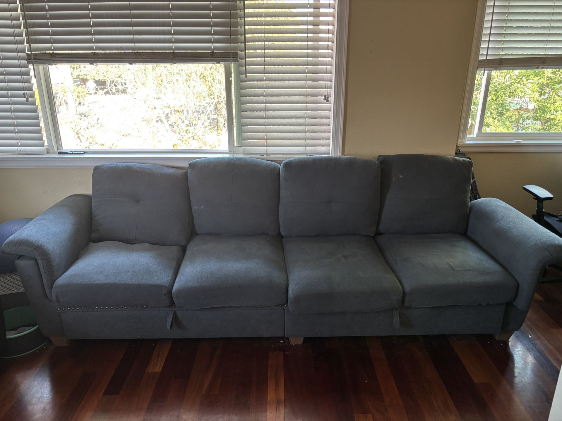 Four seat Couch With Ottoman And Storage