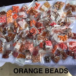 lots of Orange And Brown beads, prices vary, cleaned in ultrasonic cleaner with blue dawn