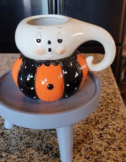Johanna Parker Halloween Ghost Pumpkin Ceramic Mug