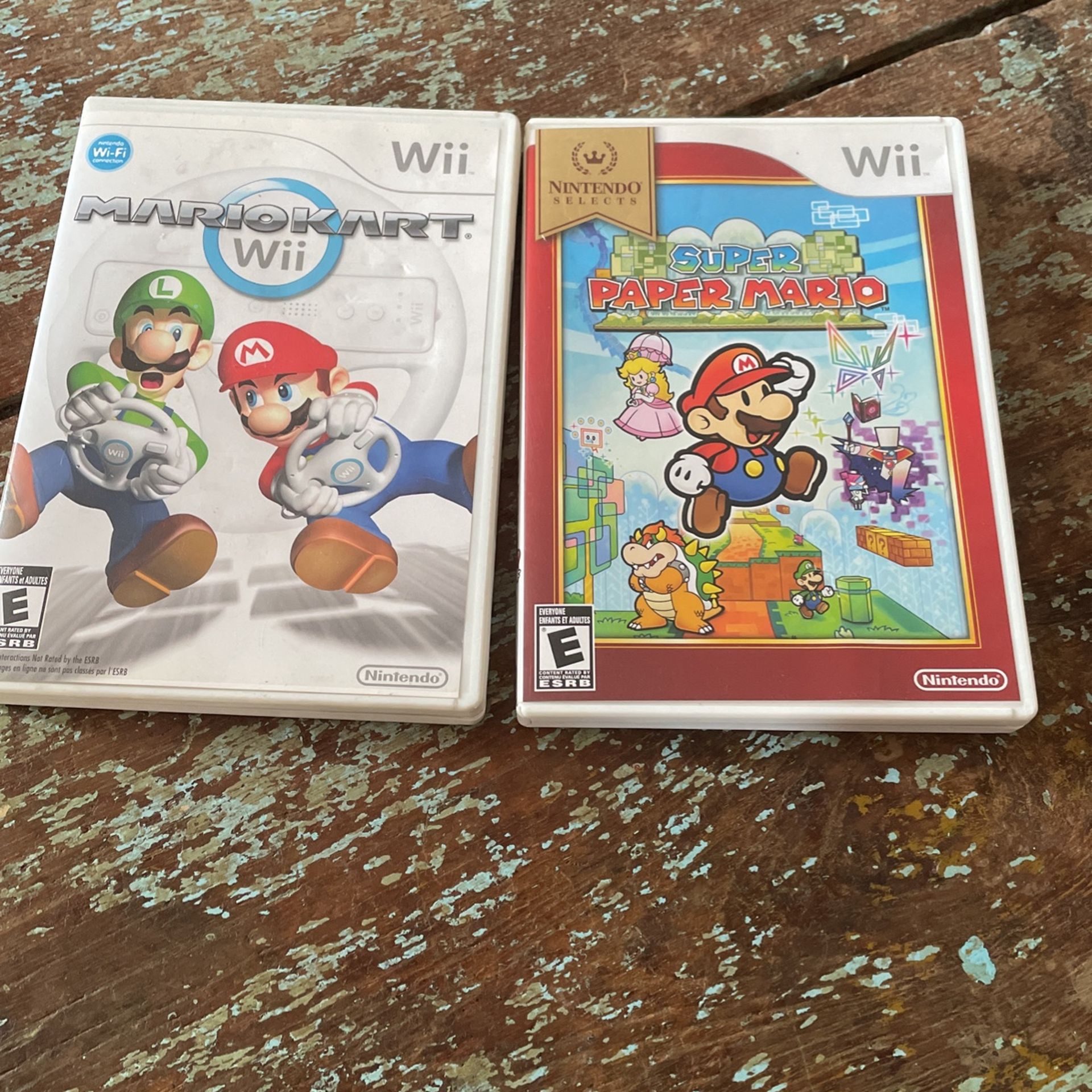 Nintendo Wii Super Paper Mario & Mario kart Complete 