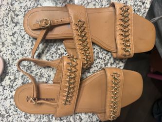 Johnston & Murphy Tan Leather Chain Sandals