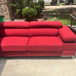 Red Sofa With 3 Pillows For $350