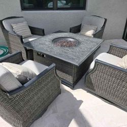 Patio Set with a fire pit