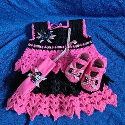 $40 Vestidito A Crochet De Minnie Mouse Para Bebe Size 