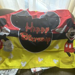 Mickey Birthday Backdrop 5x3