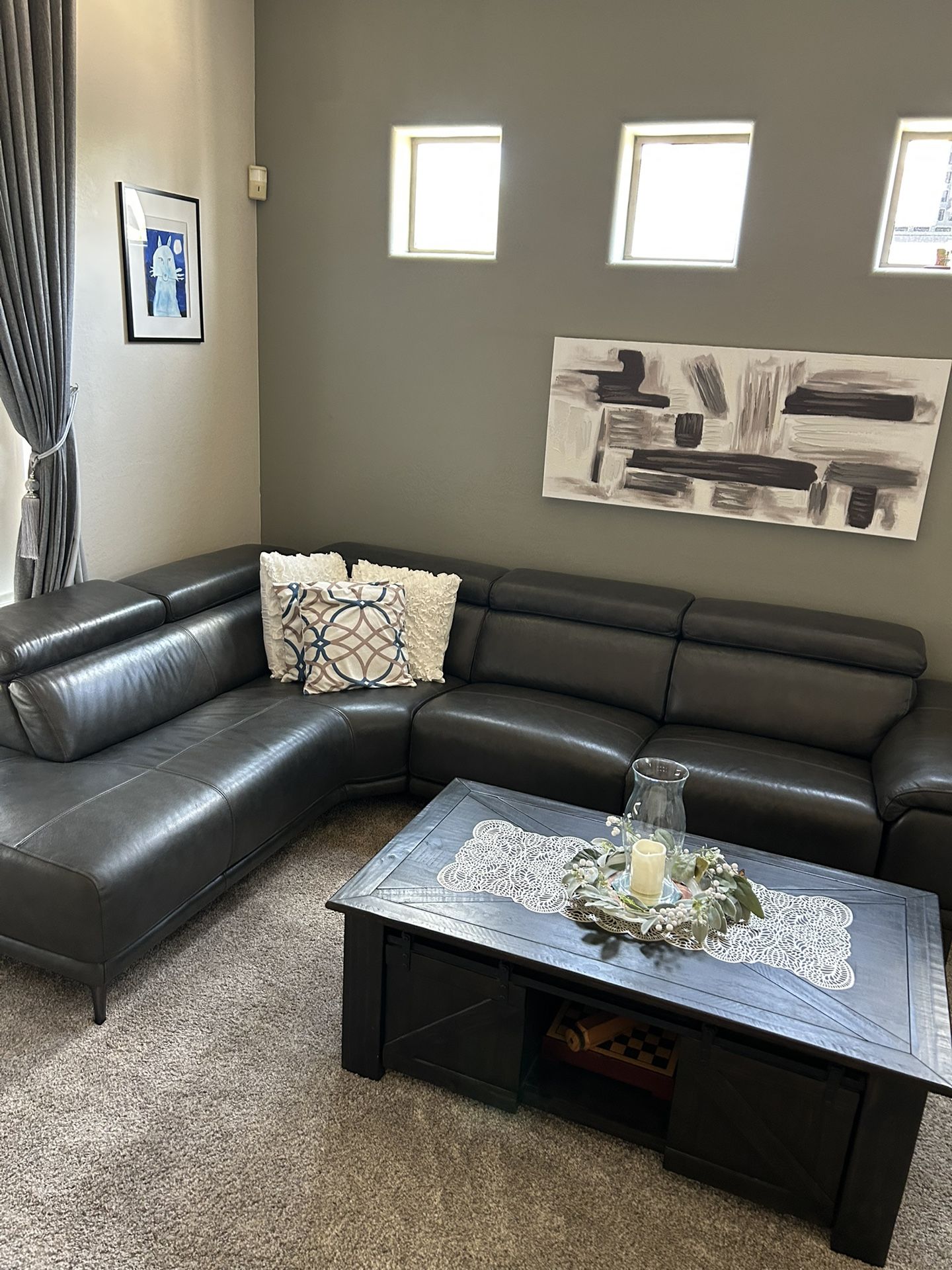 Leather Power Reclining Sofa