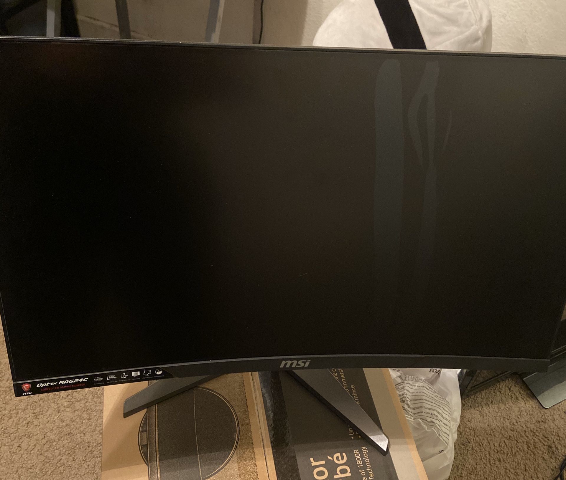 MSI 24 inch curved gaming monitor ‼️To fix or for parts‼️