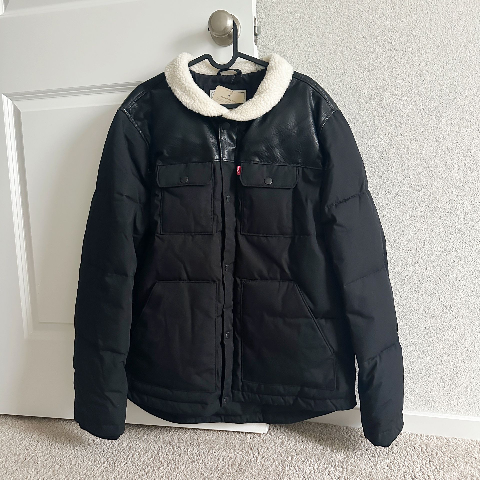 Levi's Men's Quilted Woodsman Puffer Jacket Black Size L