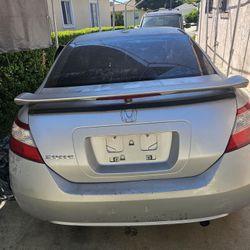 Trunk  With SI Spoiler Wing For2006 2011 Honda Civic Coupe 2 Doors Silver Color in Great Condition 