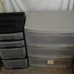 2 PLASTIC DRAWER SETS MOVING SALE