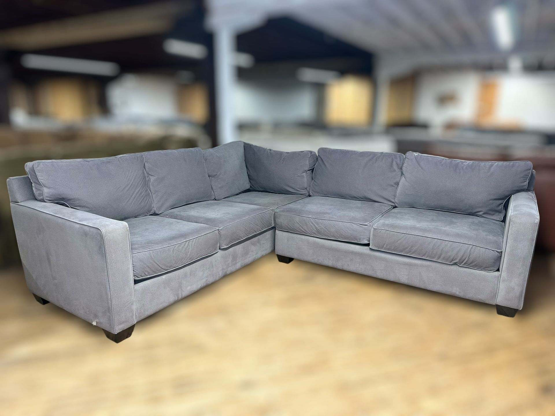 Free Delivery- Gray 2pc L shape sectional couch sofa