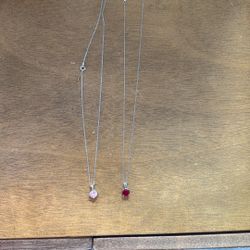 Pink and red gem necklace 