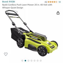 Ryobi 40v Battery and Charger for Walk Behind Push Lawn Mower