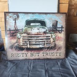 Vintage Old Truck Reproduction Metal Sign 13"x16"