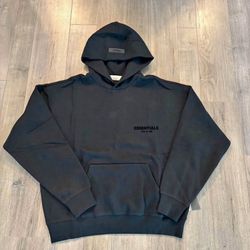 Fear of god essentials fleece hoodie Black