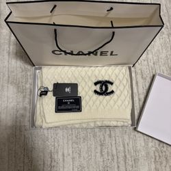 White Designer Chanel Scarf