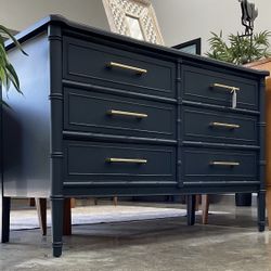 Faux Bamboo Six Drawer Dresser /nursery Changing Table 