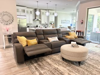 Perfect Man Cave Electric Leather Sectional 