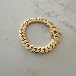 14k Yellow Gold 5x Plated | Miami Cuban | Bracelet | 8inches | 12mm