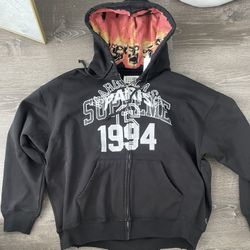 Supreme x MM6 Maison Margiela Zip Up Hooded Sweatshirt 'Black' Size Large