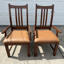 MATCHING SOLID WOOD ARMCHAIRS