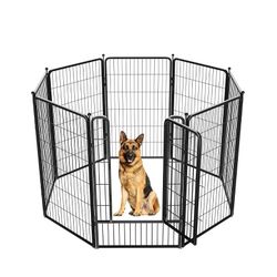 Rollick Dog Playpen for Yard, RV Camping, 45 inch 8 Panels for Large Dogs