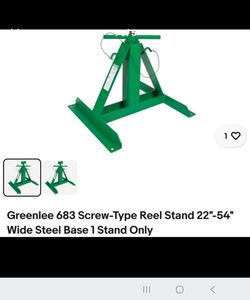 Greenlee 683 Screw-Type Reel Stand 22"-54" Wide Steel Base "3 Available"