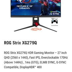 Gaming Monitor ASUS ROG STRIX 27” 170hz 2.5K