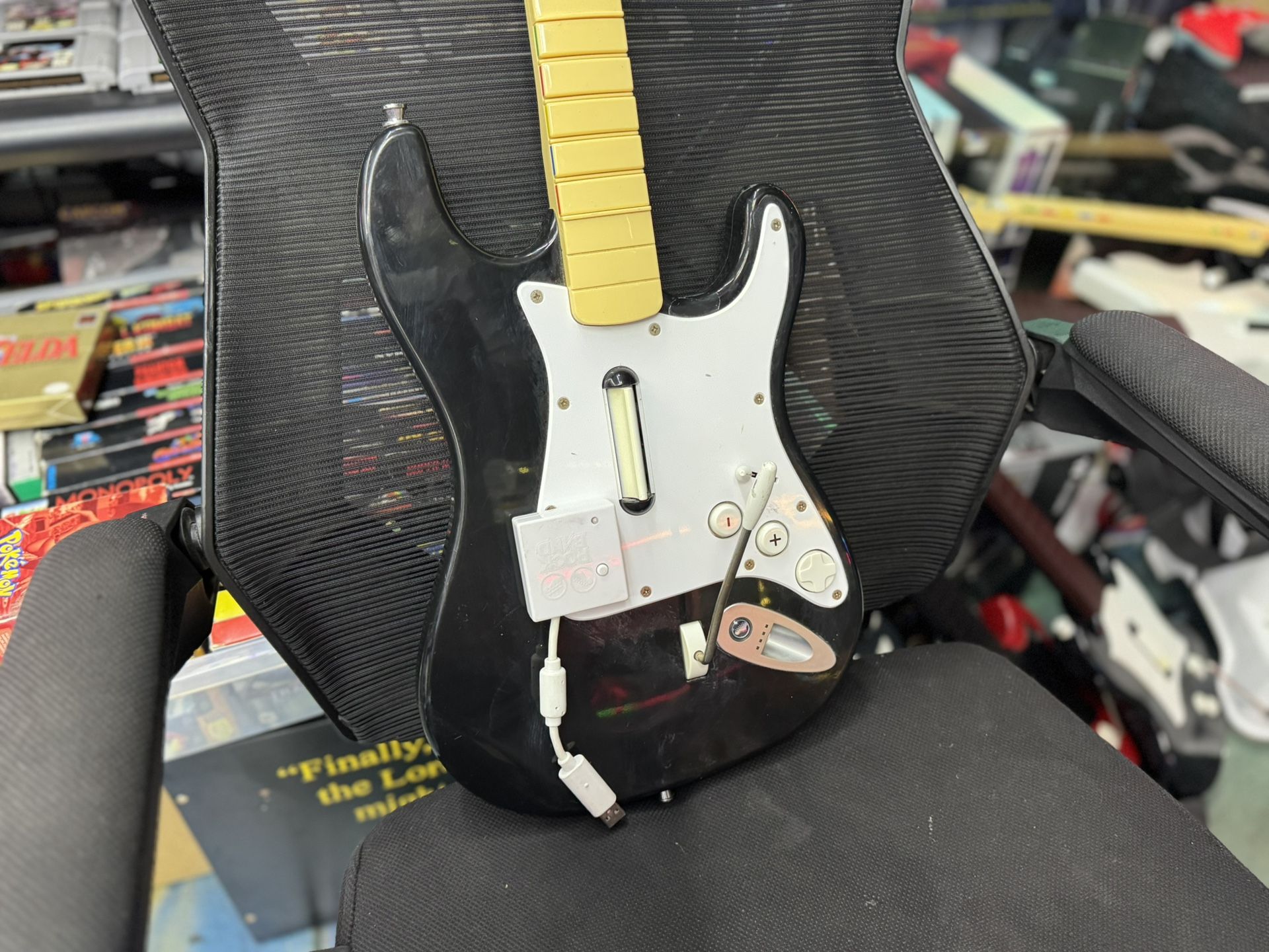 Nintendo Wii & Wii U Rockband Guitar WITH dongle