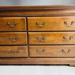 Large 68” Wood 9-Drawer Dresser – Excellent Condition