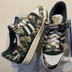 Adidas x BAPE Forum  Low Shoes Size .5 Mens *BRAND NEW MINT* Bathing  Ape th Anniversary ID Anny Green Camo for Sale in Flower Mound, TX