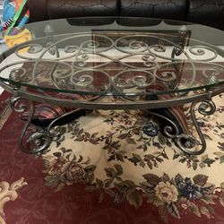 Glass Table and side Table Set 