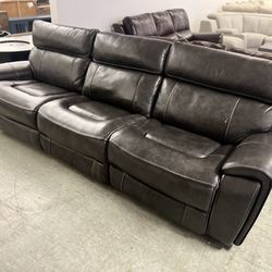 Leather Sofa Dual Power Recliner - Black Friday Sale 🔥🔥🔥