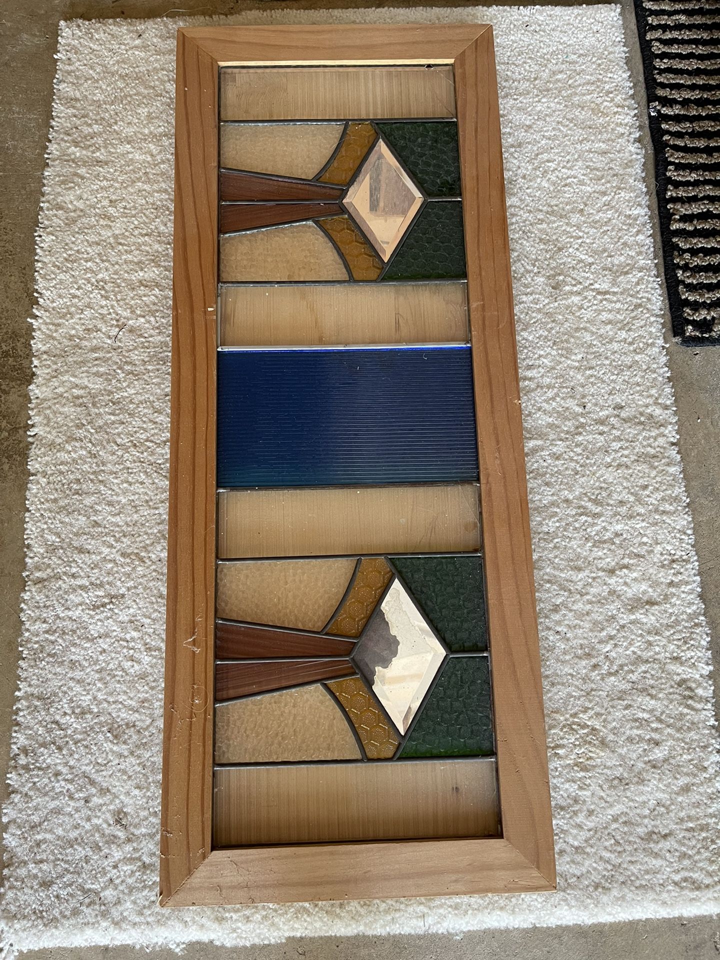 FREE -3 Pices Of Stained Glass, Framed  14x20 (2) & 31.75x12.5 (1)
