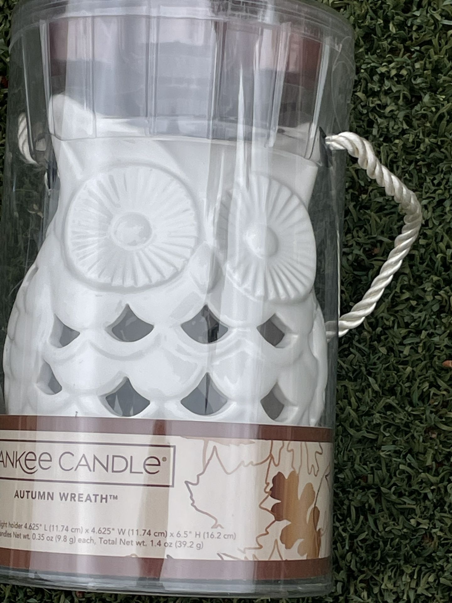 Autumn Wreath Yankee Candle Owl Tea light Holder