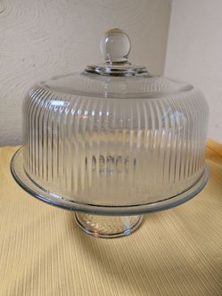 10" Glass Cake Serving Plate With Dome
