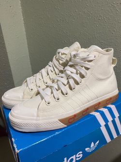 Adidas Nizza Hi Human Made Canvas Sneakers Off White US Size 9.5 Like New