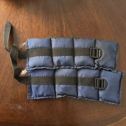 Pair of Blue Ankle or Wrist Weights Adjustable 2.1 pounds each