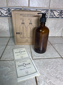 $15/ Set of Amber Colored Glass Soap Dispensers