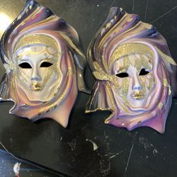 Venetian Ceramic Mini Face Masks Wall Art
