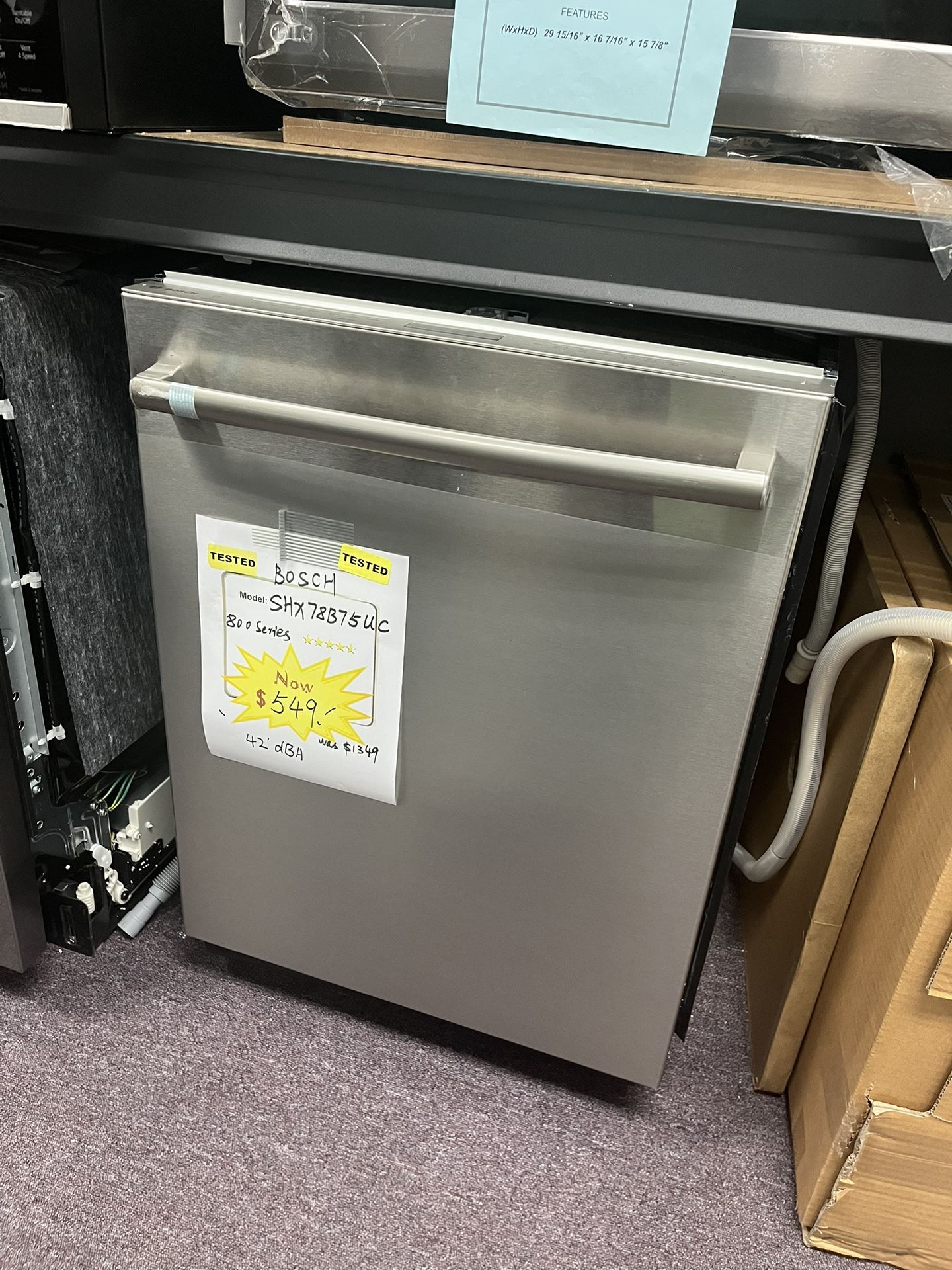 Bosch 800 Series 42’dBA Dishwasher With Top Rack Stainless Steel